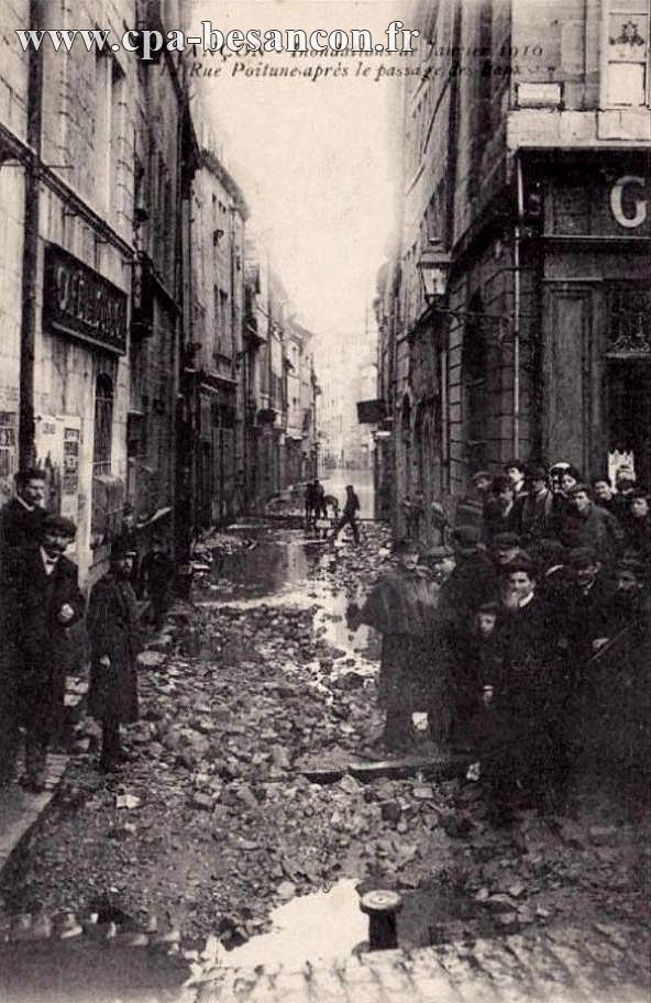 BESANÇON - Inondations de Janvier 1910 - La Rue Poitune après le passage des Eaux